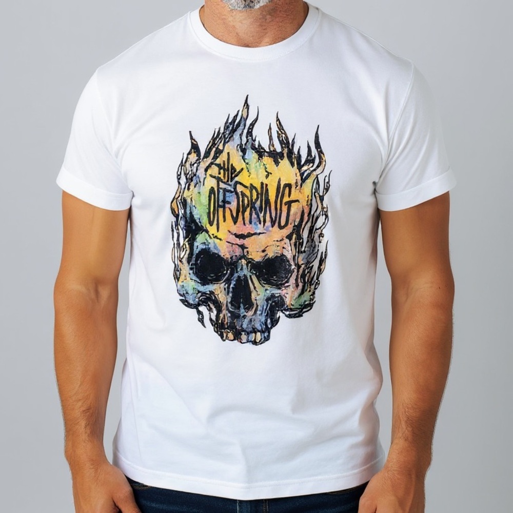 The OFFSPRING by Goodie Two Sleeves White Crew Tee Tshirt Colorful XL ADULT
